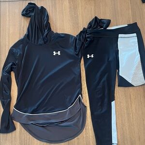 Under Armour Kids Black and Gray Hoodie Set